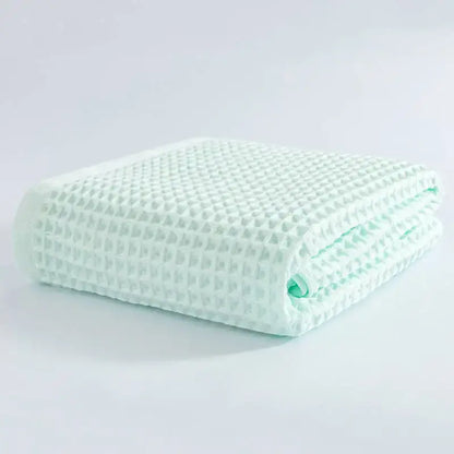 Pastel multi color cotton waffle bath towel set for bathroom