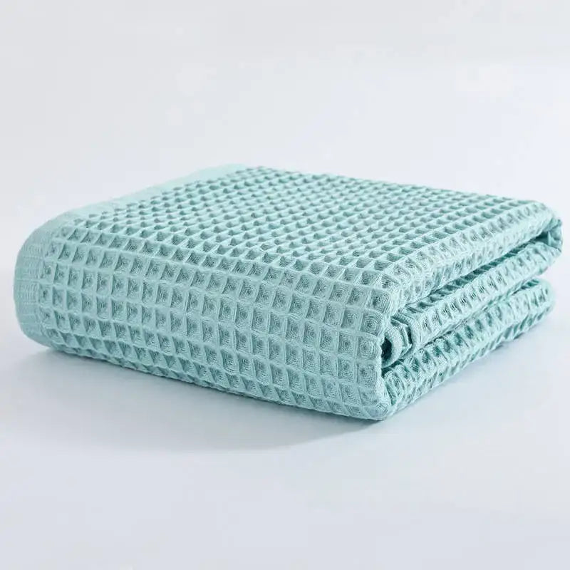 Pastel multi color cotton waffle bath towel set for bathroom