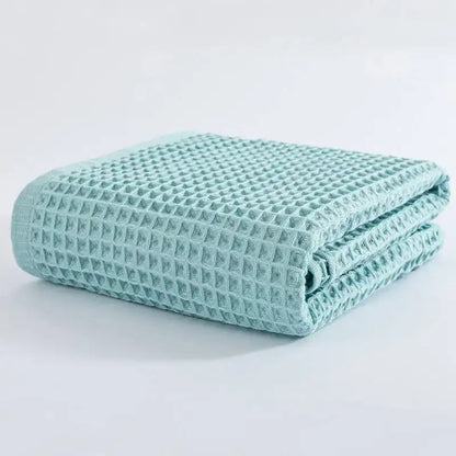 Pastel multi color cotton waffle bath towel set for bathroom