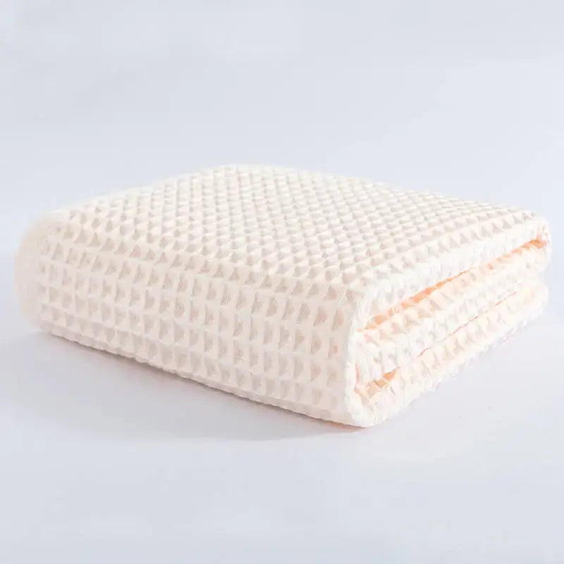 Pastel multi color cotton waffle bath towel set for bathroom