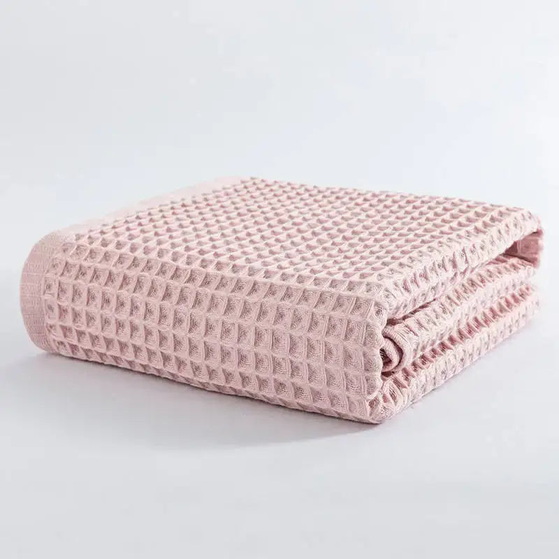 Pastel multi color cotton waffle bath towel set for bathroom