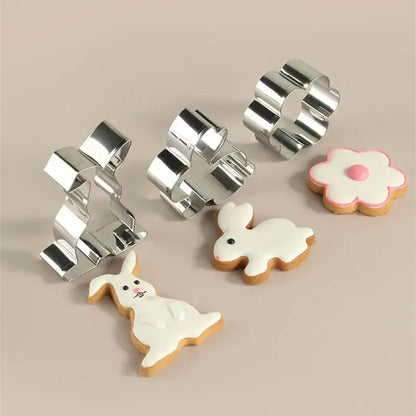 Pastel painted stainless steel easter cookie cutter set kitchen baking