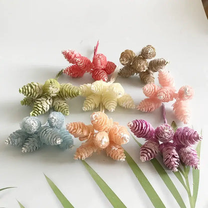 Pastel pinecone artificial flower wreath for living room decor