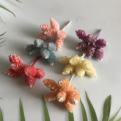 Pastel pinecone artificial flower wreath for living room decor