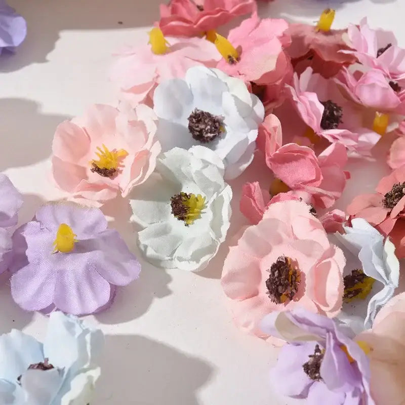 Pastel pink and lavender mini daisy artificial flowers wedding decor
