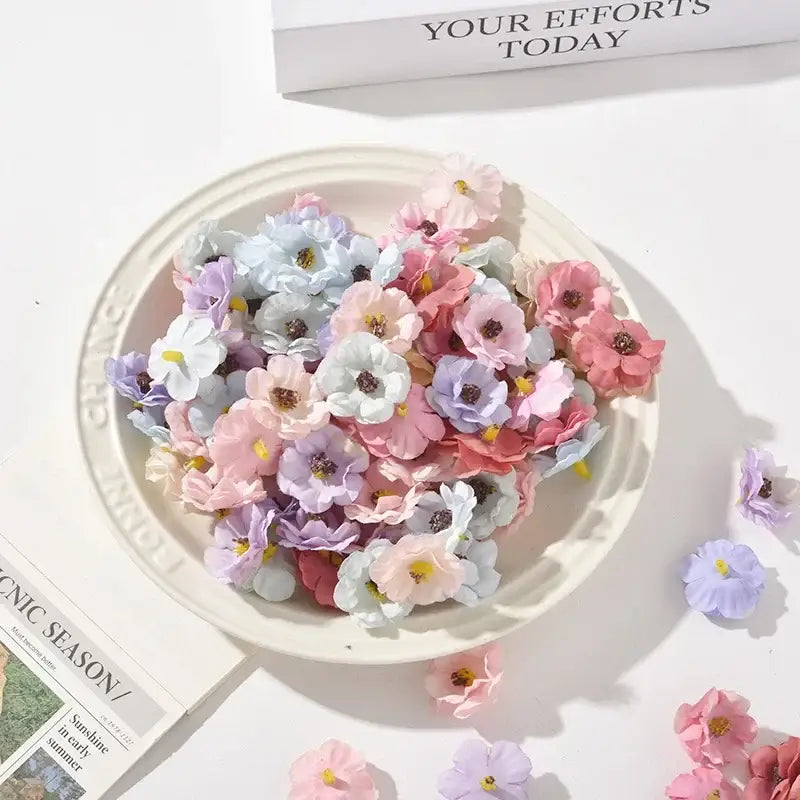 Pastel pink and lavender mini daisy artificial flowers wedding decor