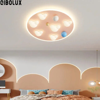 Pastel pink & blue cloud shape ceiling lights bedroom decor