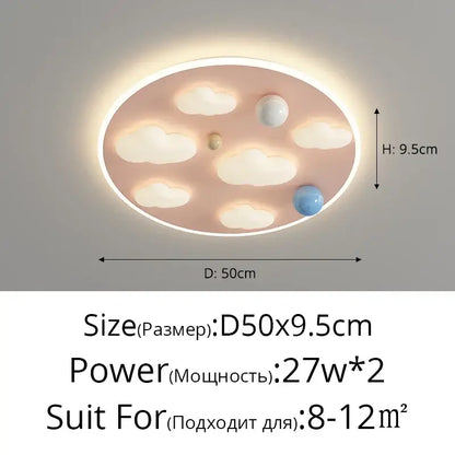 Pastel pink & blue cloud shape ceiling lights bedroom decor