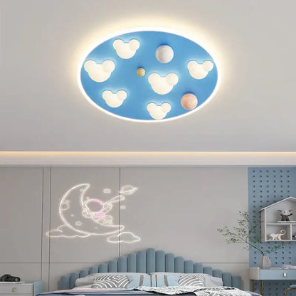 Pastel pink & blue cloud shape ceiling lights bedroom decor