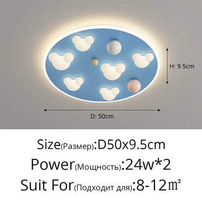 Pastel pink & blue cloud shape ceiling lights bedroom decor