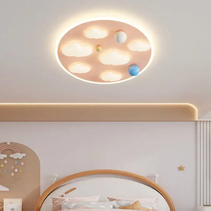 Pastel pink & blue cloud shape ceiling lights bedroom decor