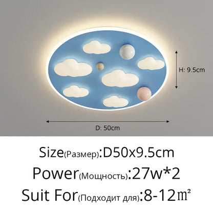 Pastel pink & blue cloud shape ceiling lights bedroom decor