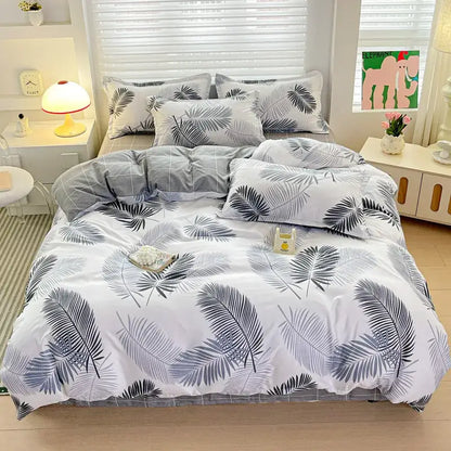 Pastel pink & cream butterfly cozy cotton bedding set bedroom