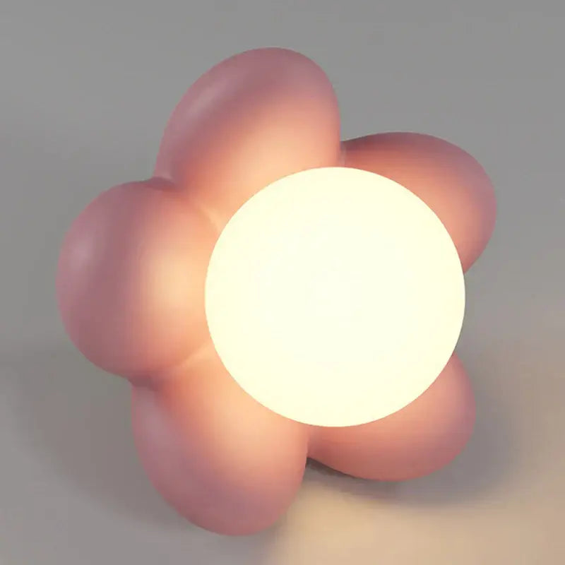 Pastel pink cream flower wall lamp for bedroom lighting