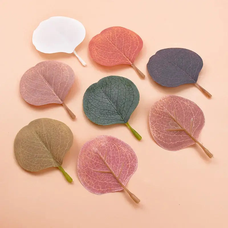 Pastel pink & green silk leaf artificial plants living room decor