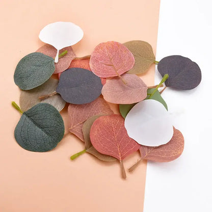 Pastel pink & green silk leaf artificial plants living room decor