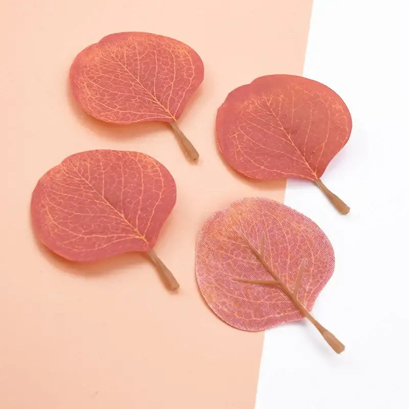 Pastel pink & green silk leaf artificial plants living room decor