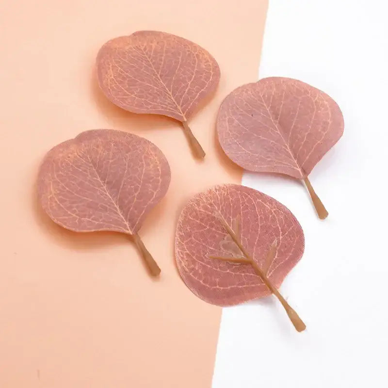 Pastel pink & green silk leaf artificial plants living room decor