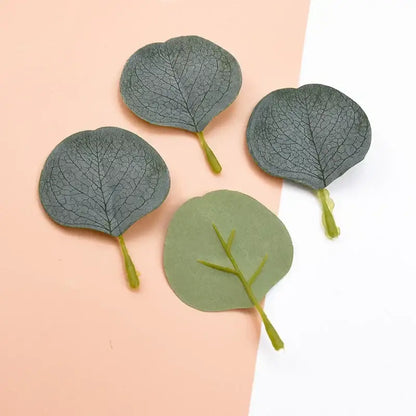 Pastel pink & green silk leaf artificial plants living room decor