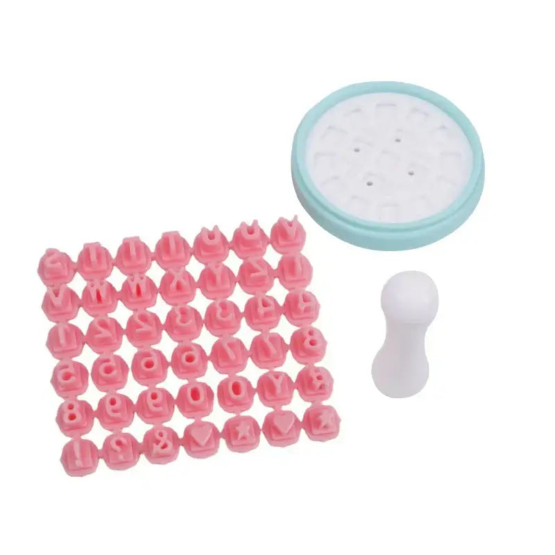 Pastel pink & yellow cookie stamps kitchen letter mold set