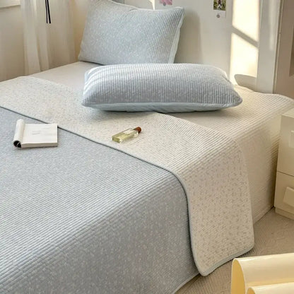 Pastel quilted cotton bed cover soft anti-slip tatami mat bedroom