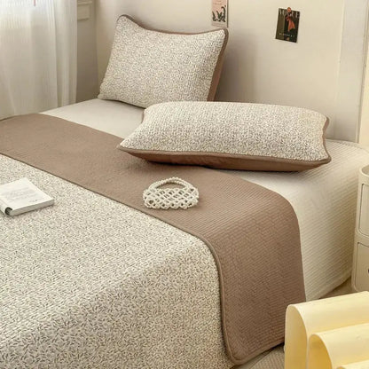 Pastel quilted cotton bed cover soft anti-slip tatami mat bedroom