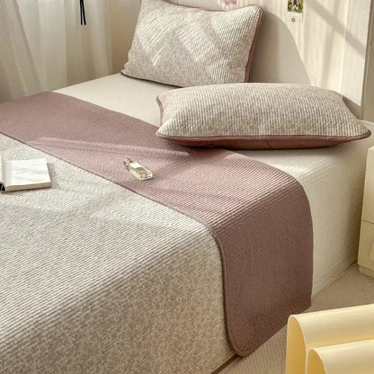 Pastel quilted cotton bed cover soft anti-slip tatami mat bedroom