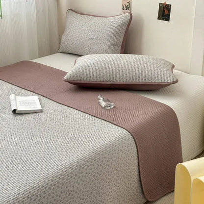 Pastel quilted cotton bed cover soft anti-slip tatami mat bedroom