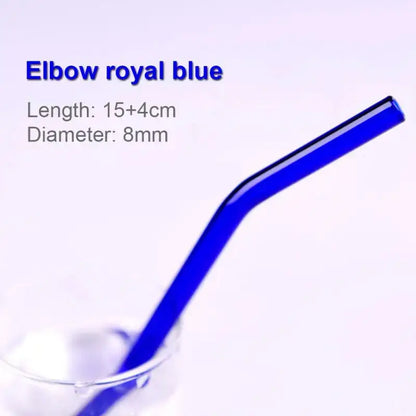 Pastel ridged glass straws set kitchen eco friendly drinking tubes