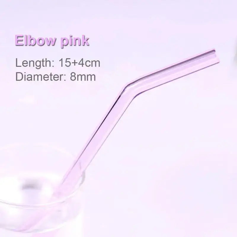 Pastel ridged glass straws set kitchen eco friendly drinking tubes