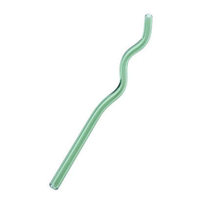 Pastel ridged glass straws set kitchen eco friendly drinking tubes