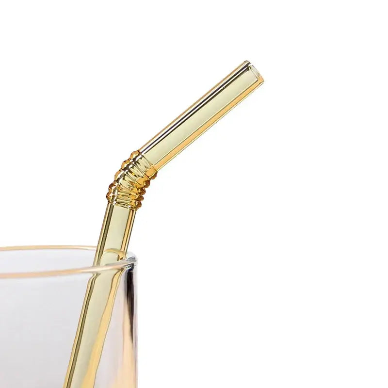 Pastel ridged glass straws set kitchen eco friendly drinking tubes