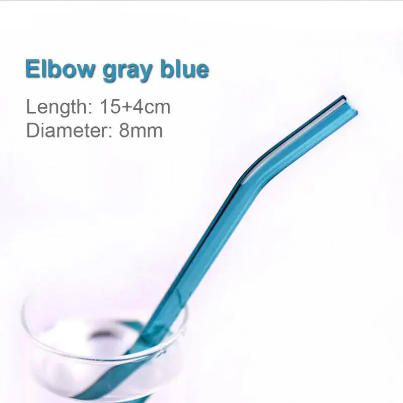 Pastel ridged glass straws set kitchen eco friendly drinking tubes