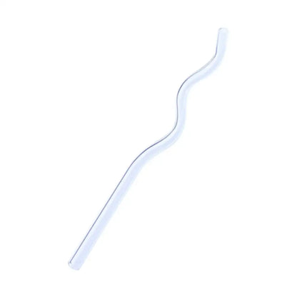 Pastel ridged glass straws set kitchen eco friendly drinking tubes