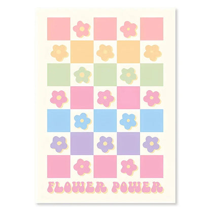 DecorBites™ Pastel Smiley Flower Canvas Wall Art