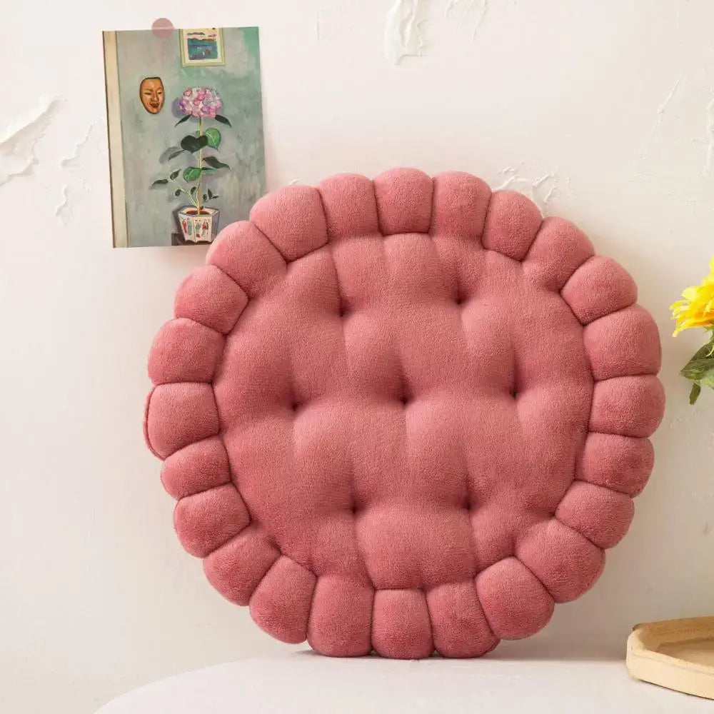 Pastel tufted cookie biscuit cushion soft throw pillow living room