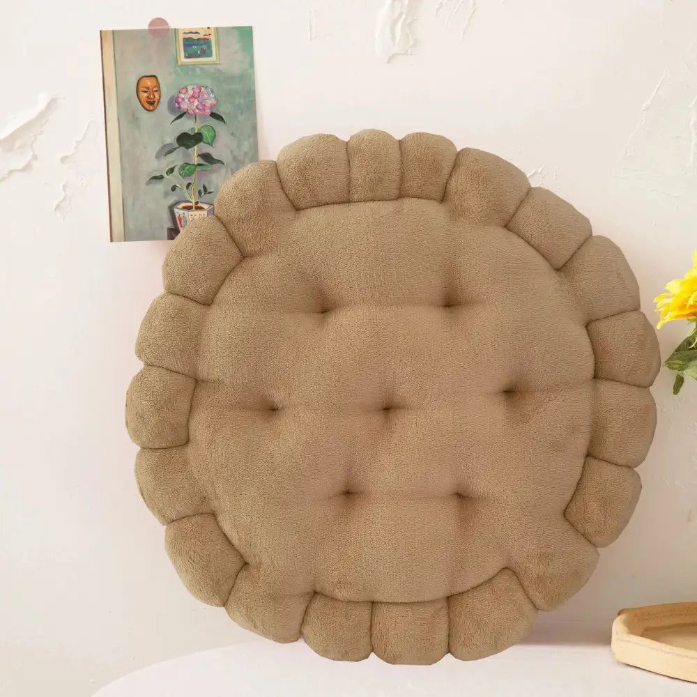 Pastel tufted cookie biscuit cushion soft throw pillow living room