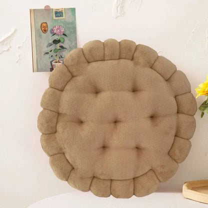 Pastel tufted cookie biscuit cushion soft throw pillow living room