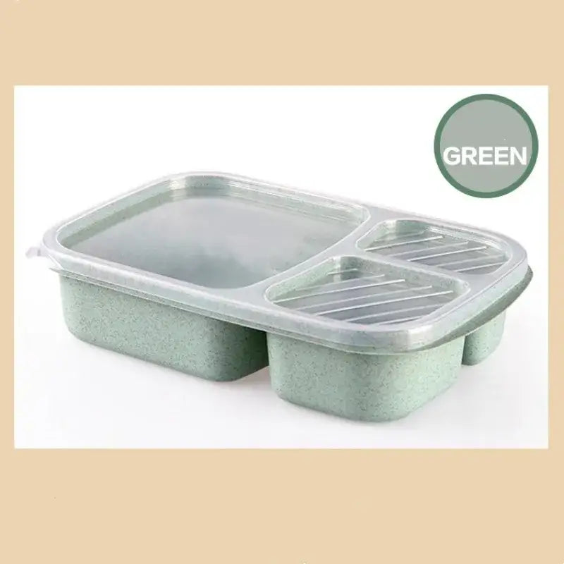 Pastel wheat straw bento box set kitchen three compartment lunch box