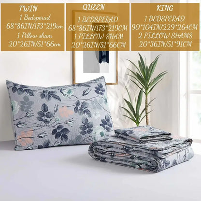 Patchwork rust & cream floral coverlet bedding set bedroom bedspread