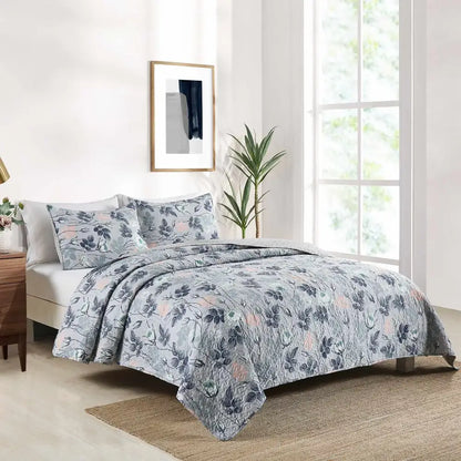 Patchwork rust & cream floral coverlet bedding set bedroom bedspread