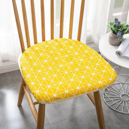 Patterned cotton hemp chair cushion for dining room seating