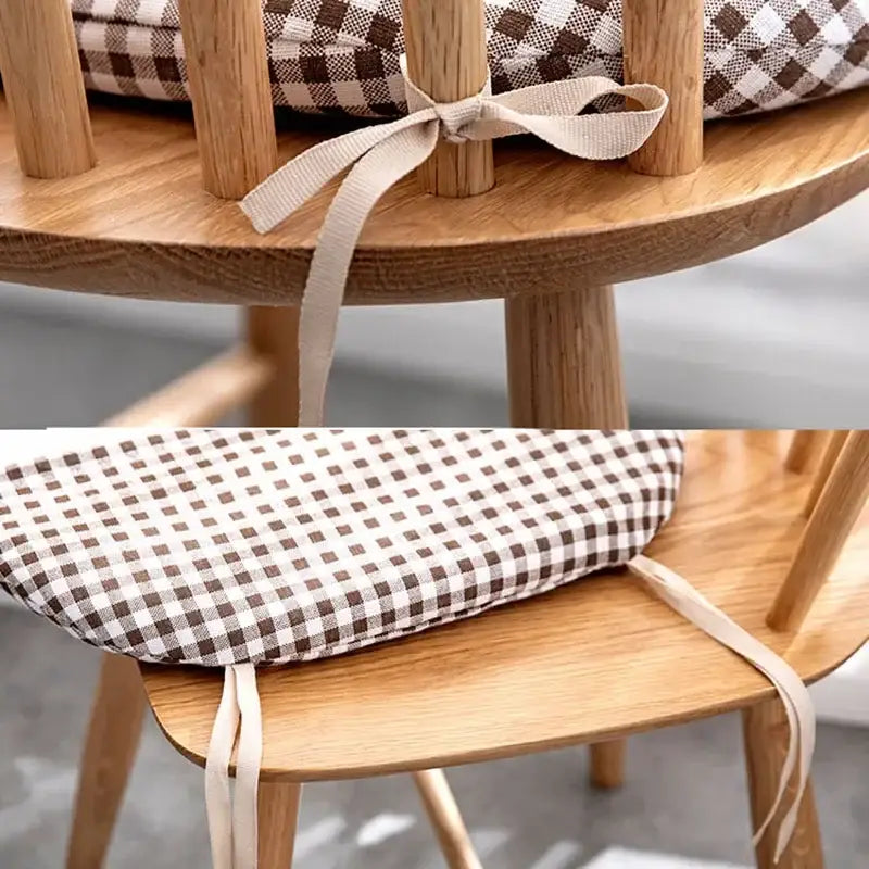 Patterned cotton hemp chair cushion for dining room seating