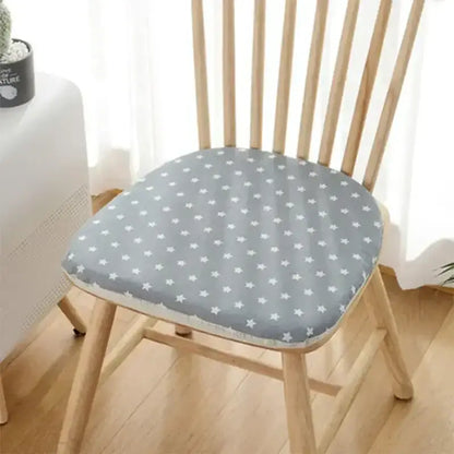 Patterned cotton hemp chair cushion for dining room seating