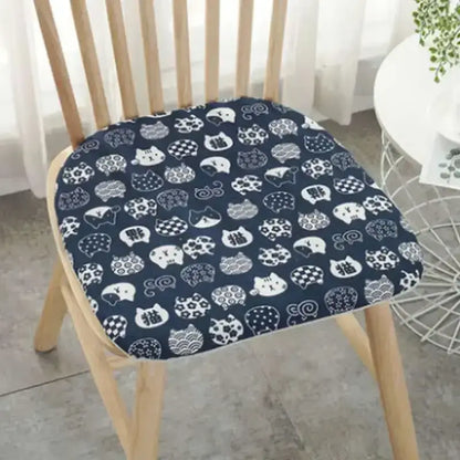 Patterned cotton hemp chair cushion for dining room seating