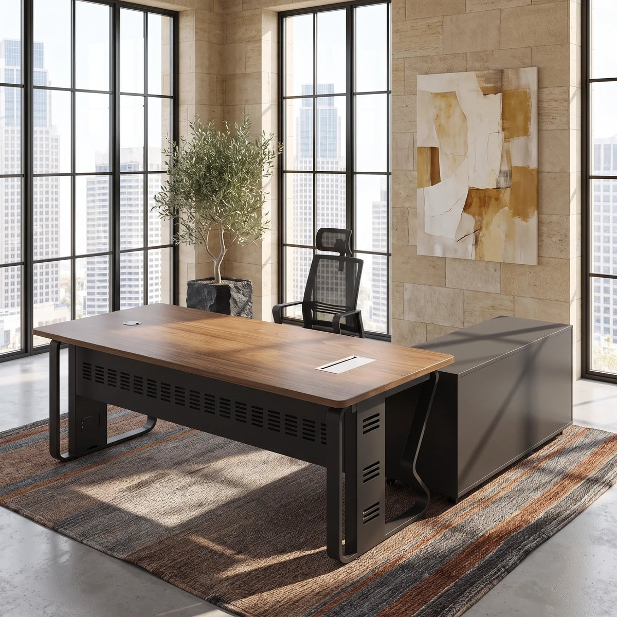 Patton · Executive Desk w/ Mobile Storage