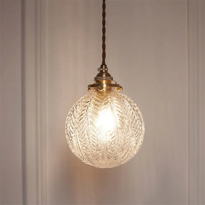 DecorBites™ Pauline - Modern Industrial Sphere Ceiling Light Single Clear Glass Hanging Pendant Light for Living Room
