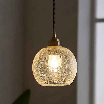 DecorBites™ Pauline - Modern Industrial Sphere Ceiling Light Single Clear Glass Hanging Pendant Light for Living Room