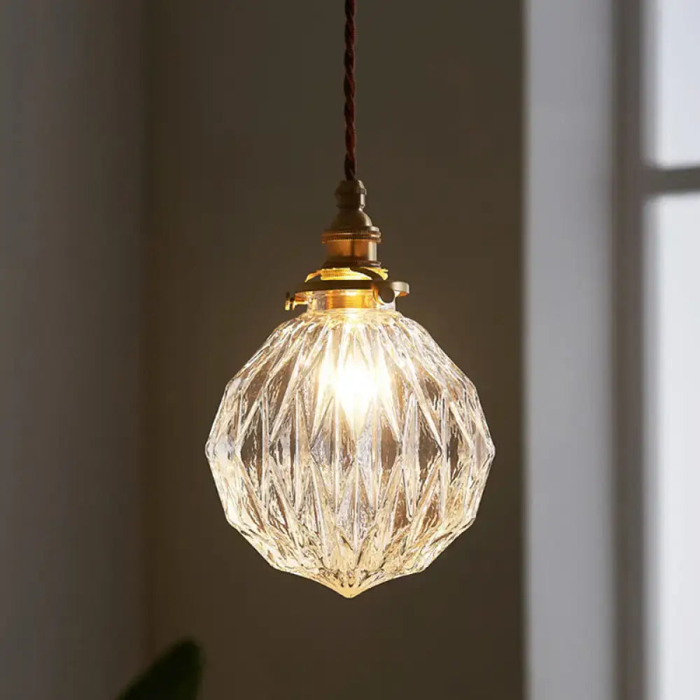 Pauline modern industrial sphere clear glass ceiling light living room