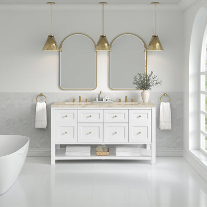 James Martin Breckenridge 60" Double Bathroom Vanity, Bright White